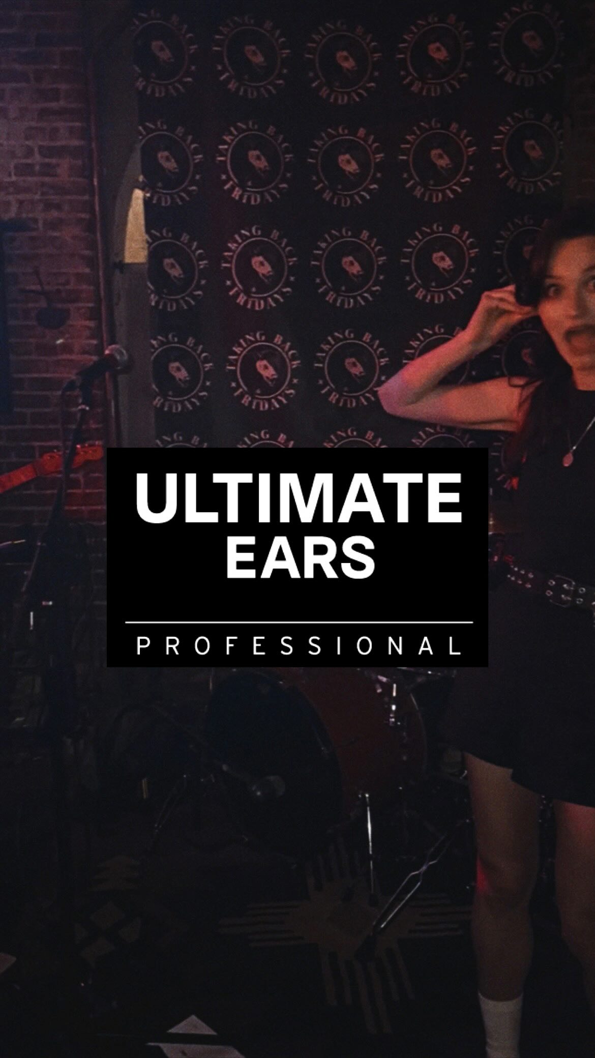 Instagram post by @karriemcg for Ultimate Ears. Caption reads: [...] rock 'n' roll!! (made easier with....