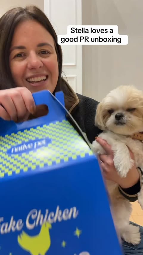 Instagram post by @that.dogstella for Native Pet. Caption reads: [...] exciting than a box full of chicken?....
