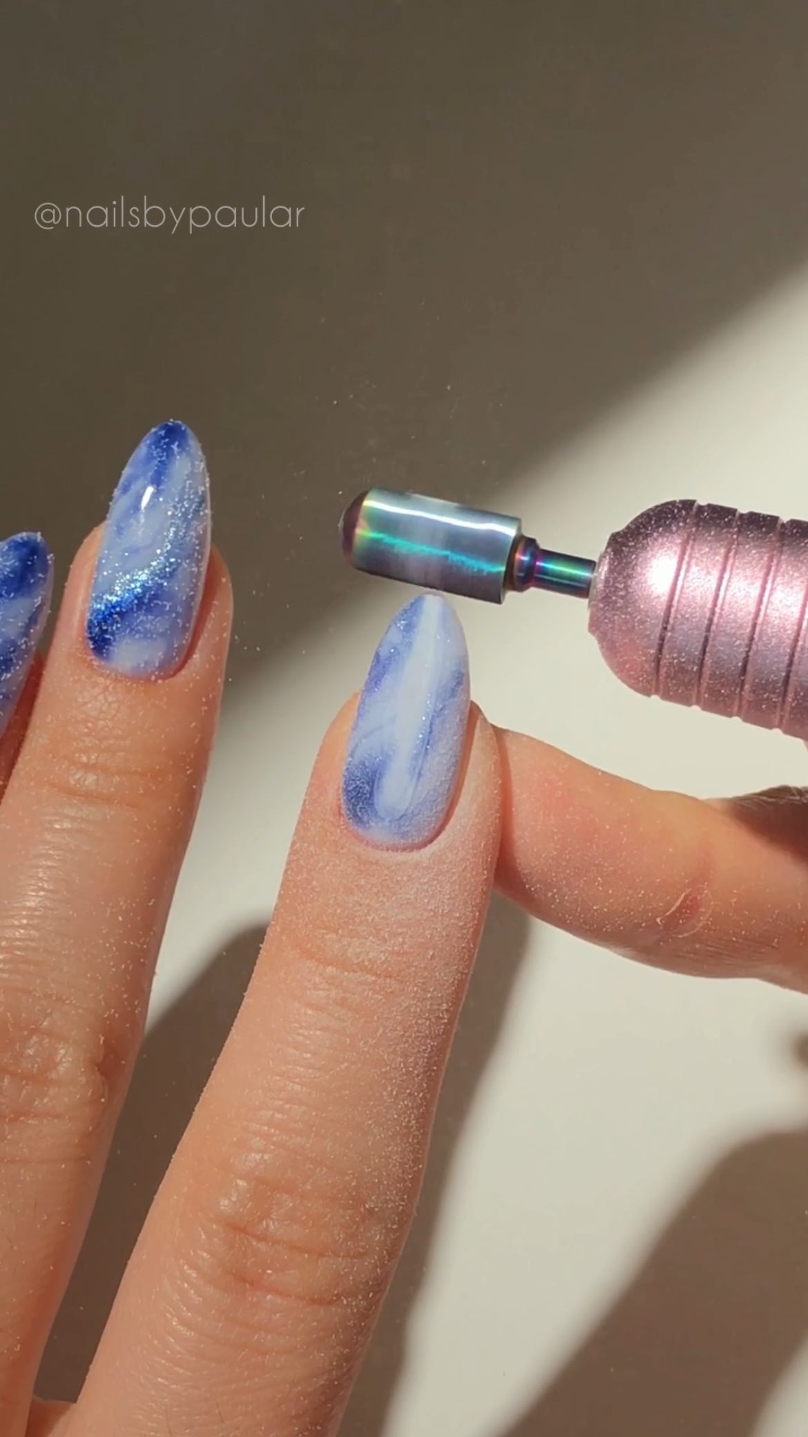 Instagram post by @nailsbypaular for MelodySusie. Caption reads: re-do my nails with me! 💙🦋🌼
a step by step....