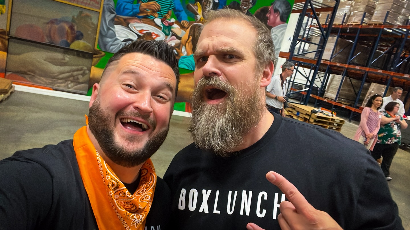 Instagram post by @ryno1185 for Boxlunch. Caption reads: What a day! @boxlunchgifts partnered with....