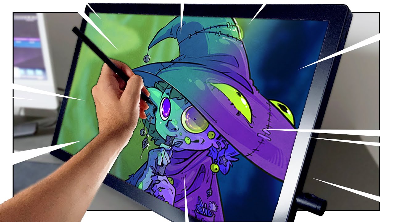 YouTube post by @EstudioKatastrofico for Wacom. Caption reads: THE BEST DRAWING TABLET? - Wacom Cintiq 24 Touch....