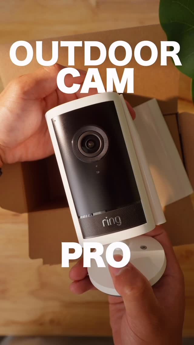 Instagram post by @_cedlom for Ring. Caption reads: @ring Outdoor Cam Pro retinal 4K is next level....