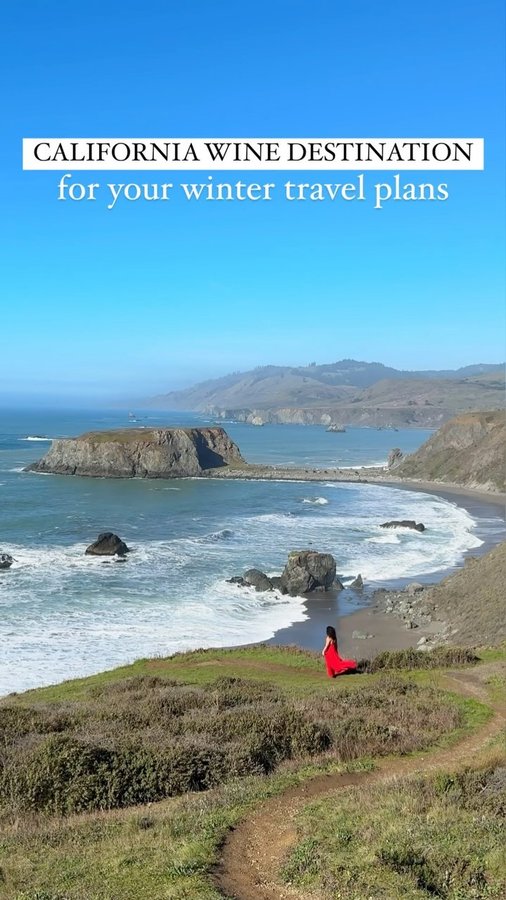 Instagram post by @lewildexplorer for Sonoma County. Caption reads: [...] winter travel plans ⤵️ #sponsored |....