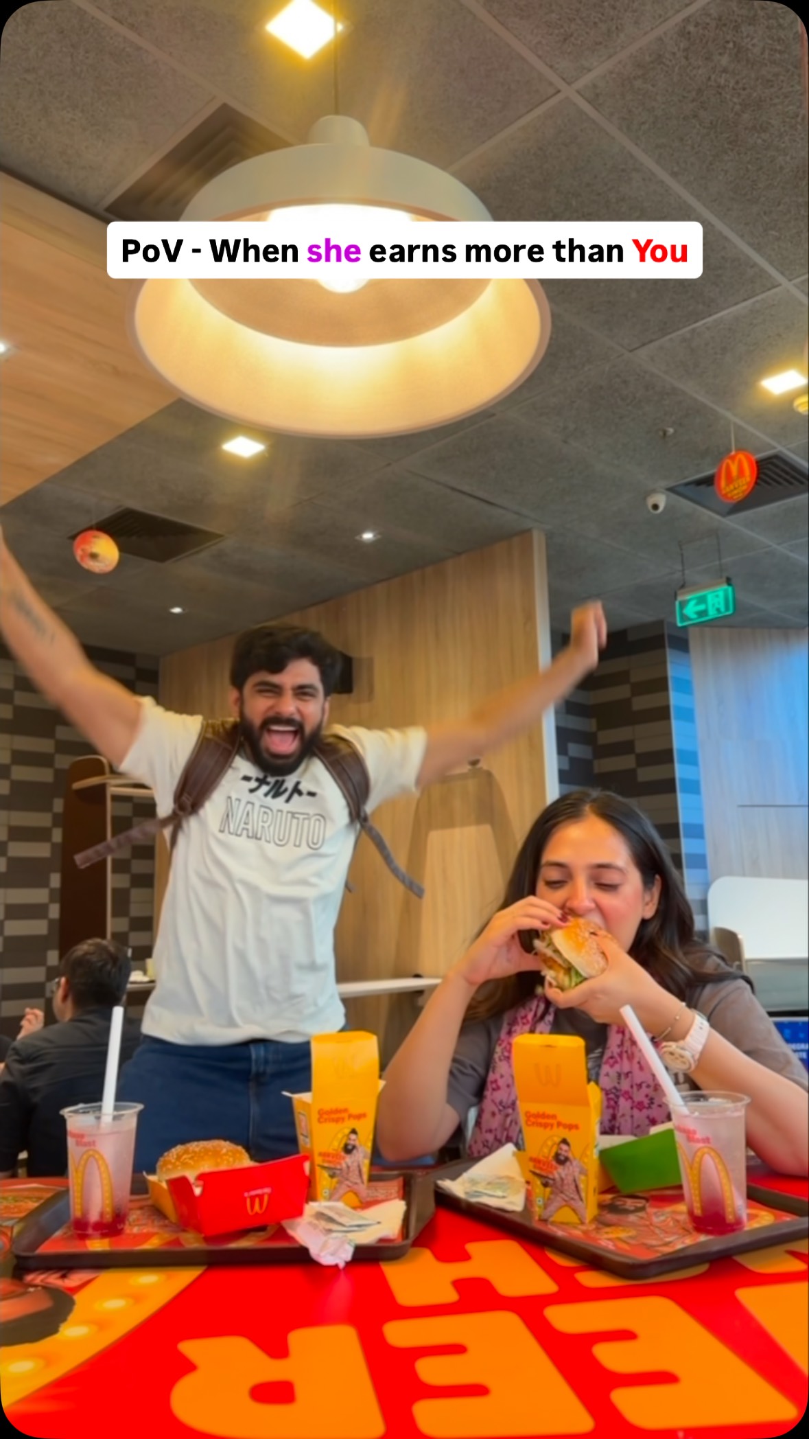 Instagram post by @gorang_grover for McDonald's India. Caption reads: 🔥 Ab har deal banegi business deal with the....