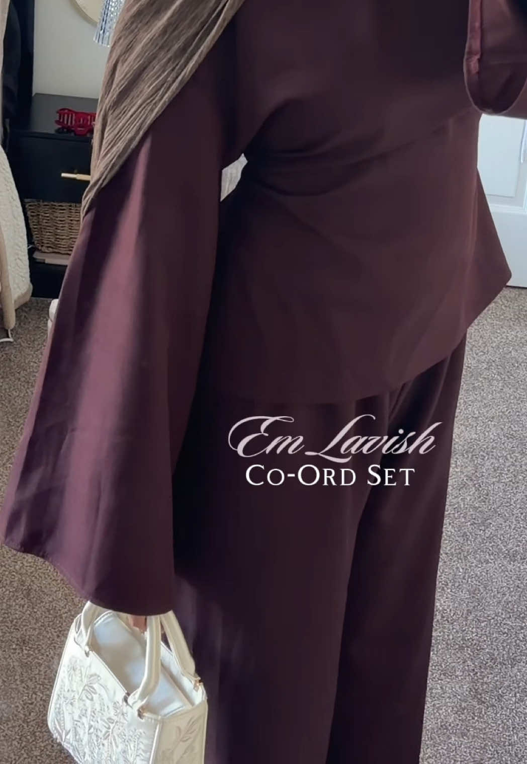 TikTok post by @jeerinakter for emlavish. Caption reads: The prettiest Co-Ord set 🍇✨ @emlavish.
