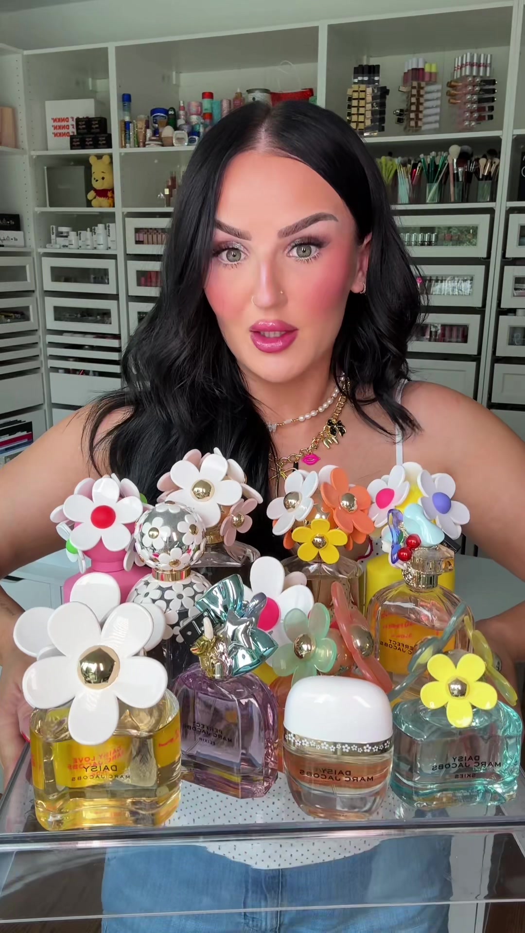 TikTok post by @mikaylanogueira for Marc Jacobs Fragrances. Caption reads: SO.. maybe I have a problem?! But....
