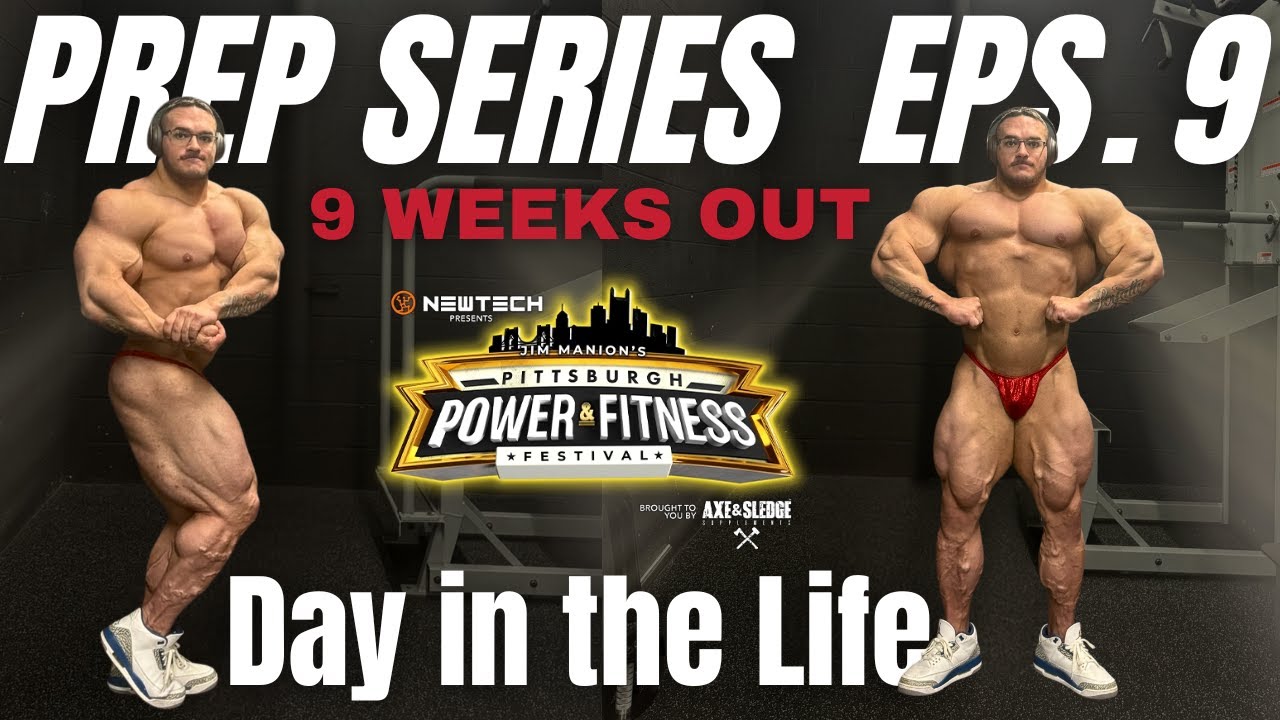 YouTube post by @NickWalker39 for Megafit Meals. Caption reads: Nick Walker | DAY IN THE LIFE 9 WEEKS OUT....