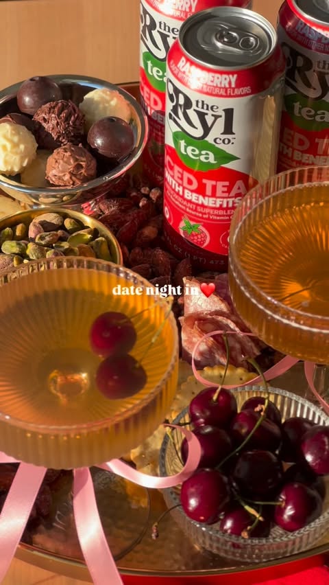 Instagram post by @sloanes.table for Ryl Tea. Caption reads: date night in with @therylcompany❤️ #ad.