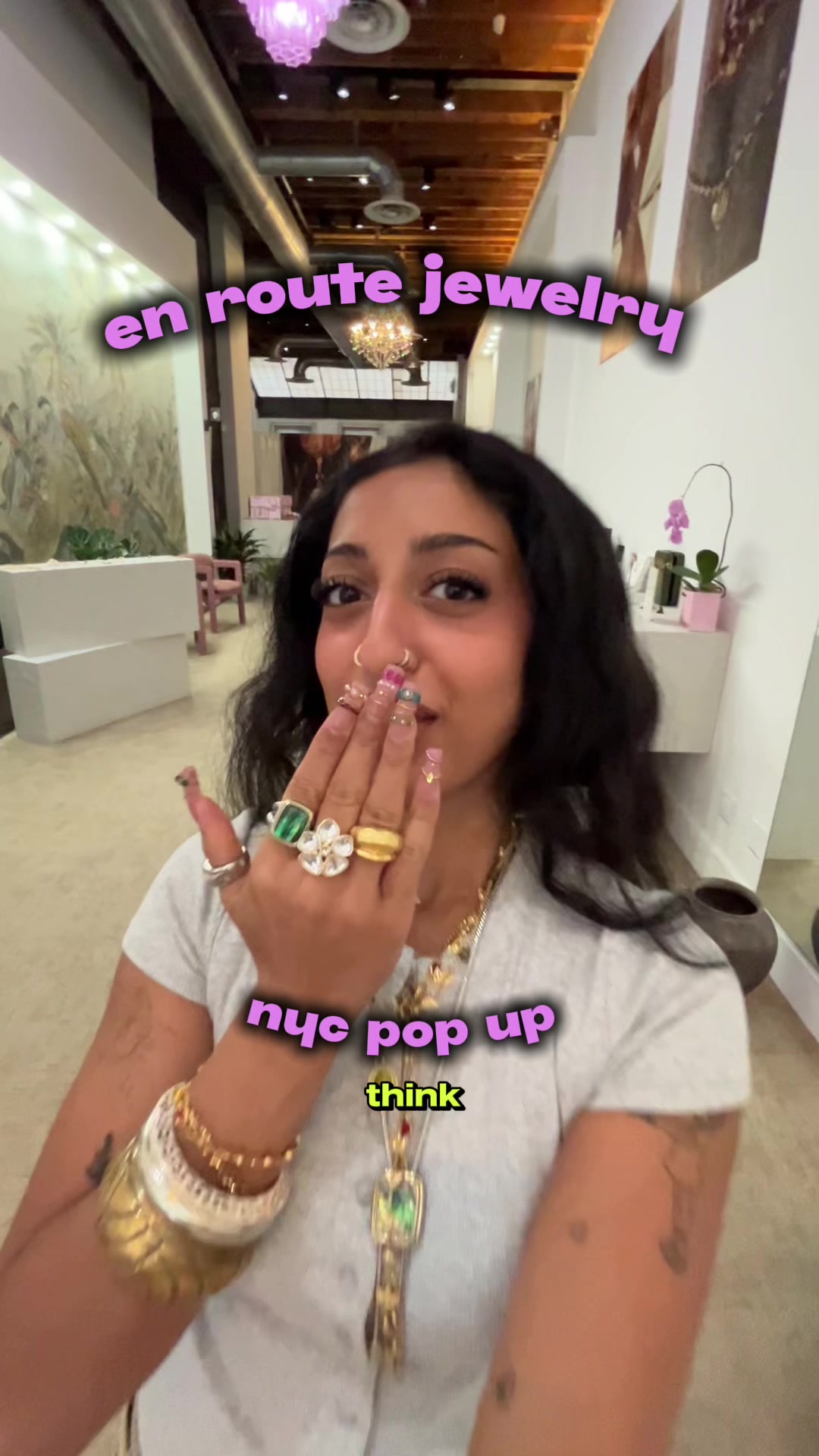 TikTok post by @itskalaaaa for En Route Jewelry. Caption reads: don’t miss this cute popup tyyy @en route jewelry....