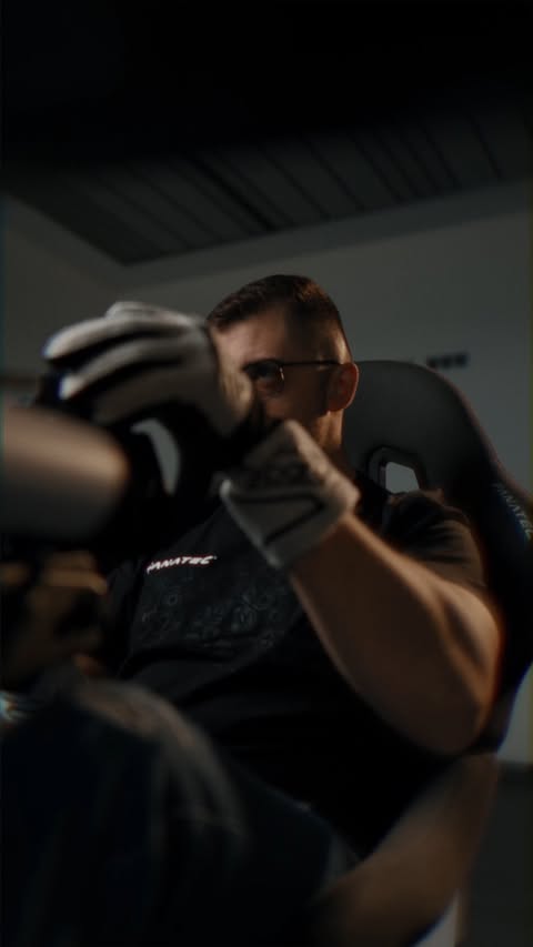 Instagram post by @jimmy_broadbent for Fanatec. Caption reads: [...] @teamblackfalcon BLACK FALCON Team FANATEC,....