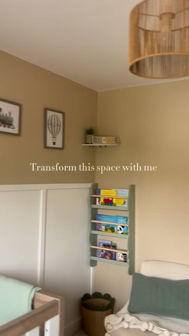 Instagram post by @ella_reggie_adams for Nursery Stickers. Caption reads: Transforming Reggie’s nursery using....