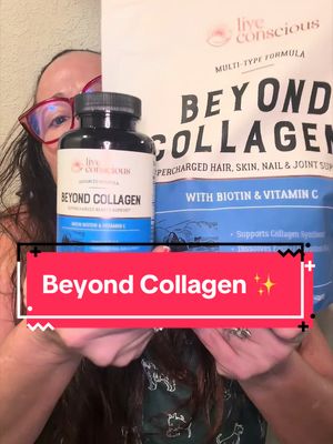 TikTok post by @danarosebud for Live Conscious. Caption reads: [...] #TikTokShop #Beyondcollagen @Live Conscious.