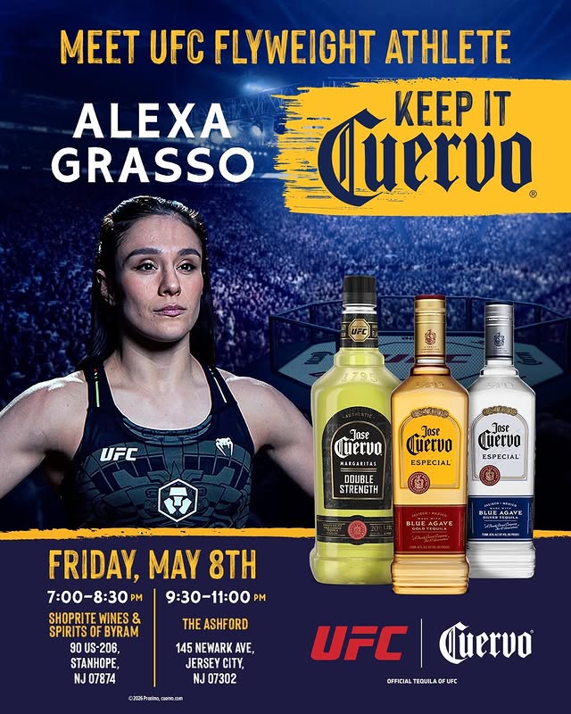 Instagram post by @alexa_grasso for Jose Cuervo USA. Caption reads: Hola 😍 Estaré en Nueva Jersey este fin de semana....