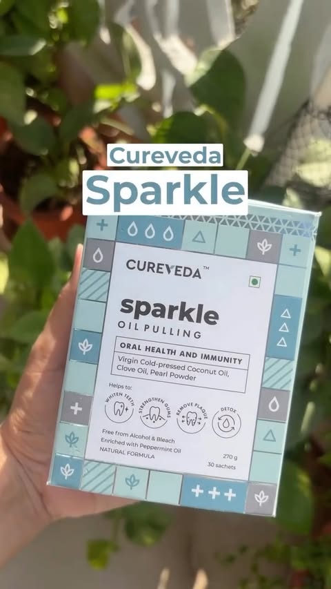 Instagram post by @physio.diariess for Cureveda Remedies. Caption reads: Give your oral health the upgrade it deserves, the....