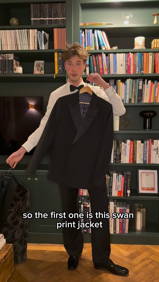 Instagram post by @harvjam for Paul Smith. Caption reads: Getting dressed up in @paulsmithdesign evening....