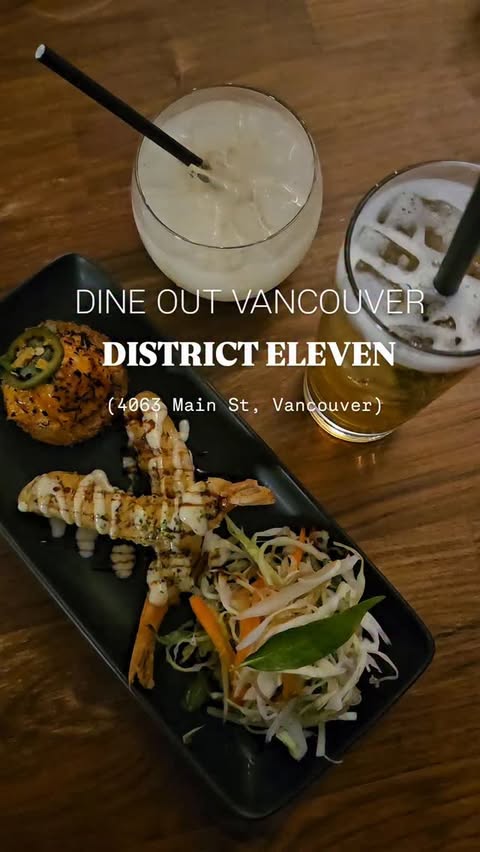 Instagram post by @miy0283 for Canadians Connect. Caption reads: DINE OUT VANCOUVER: @_districteleven 💫 Throughout....