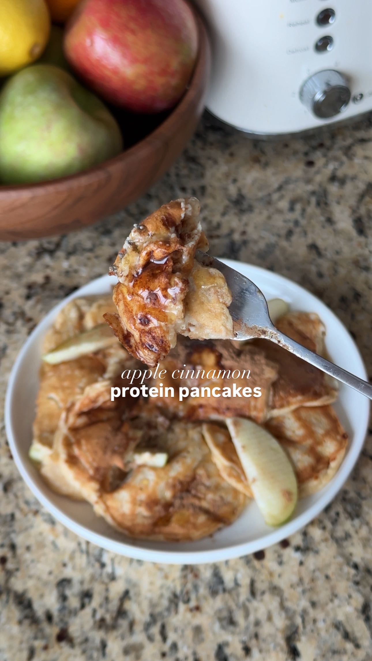 Instagram post by @fitness4lazygirls for Kodiak Cakes. Caption reads: episode 6: apple cinnamon protein pancakes🍎

This....