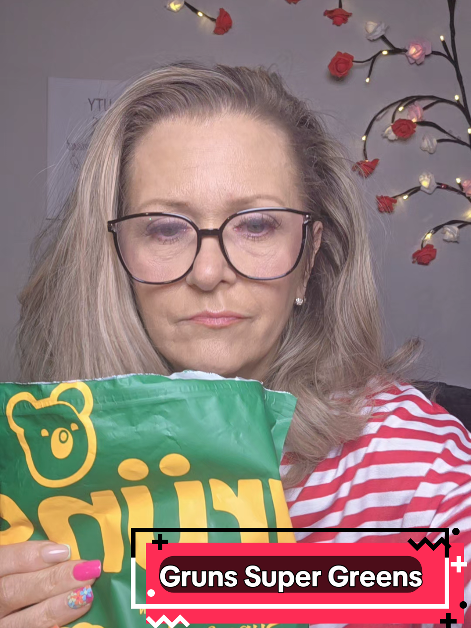 TikTok post by @genxjenny71 for Grüns. Caption reads: [...] #DailyWellness #VeganVitamins @Grüns.