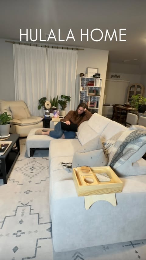 Instagram post by @our.blog.life for Hulalahome. Caption reads: Ready for some real talk? I sit on this couch and....