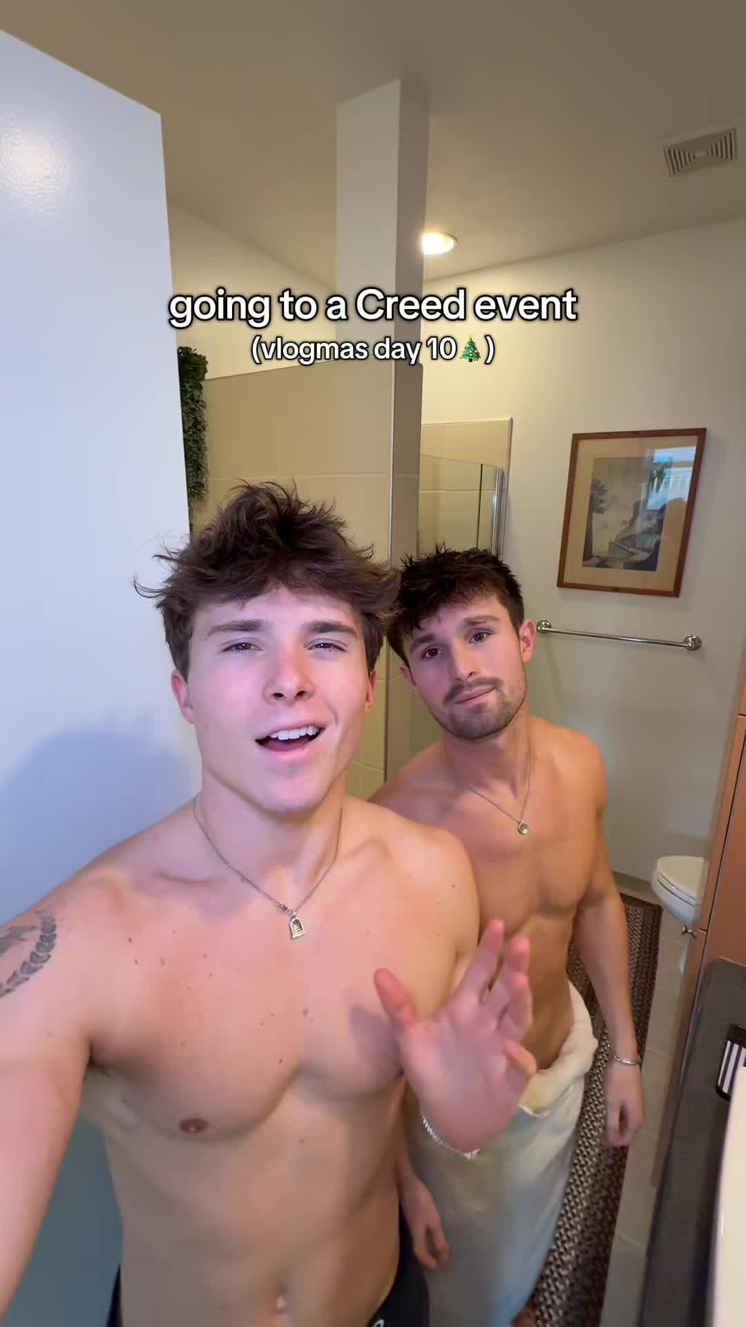 TikTok post by @griffinandspencer for Creed Fragrance. Caption reads: Please give us ideas for vlogmas!! We need....