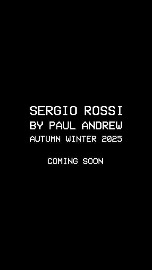 Instagram post by @paulandrewprivate for Sergio Rossi. Caption reads: The debut collection from Paul Andrew. Coming....