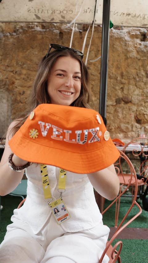 Instagram post by @manonlloyd5 for VELUX. Caption reads: [...] Stage 7 of the Tour de France. Thanks @velux....