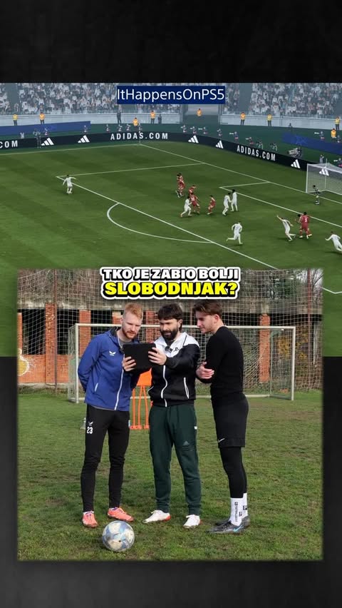 Instagram post by @tapirlo.fc for PlayStation. Caption reads: Kakva pračka u nogama 🎯👀 @lukavrba i ja smo....