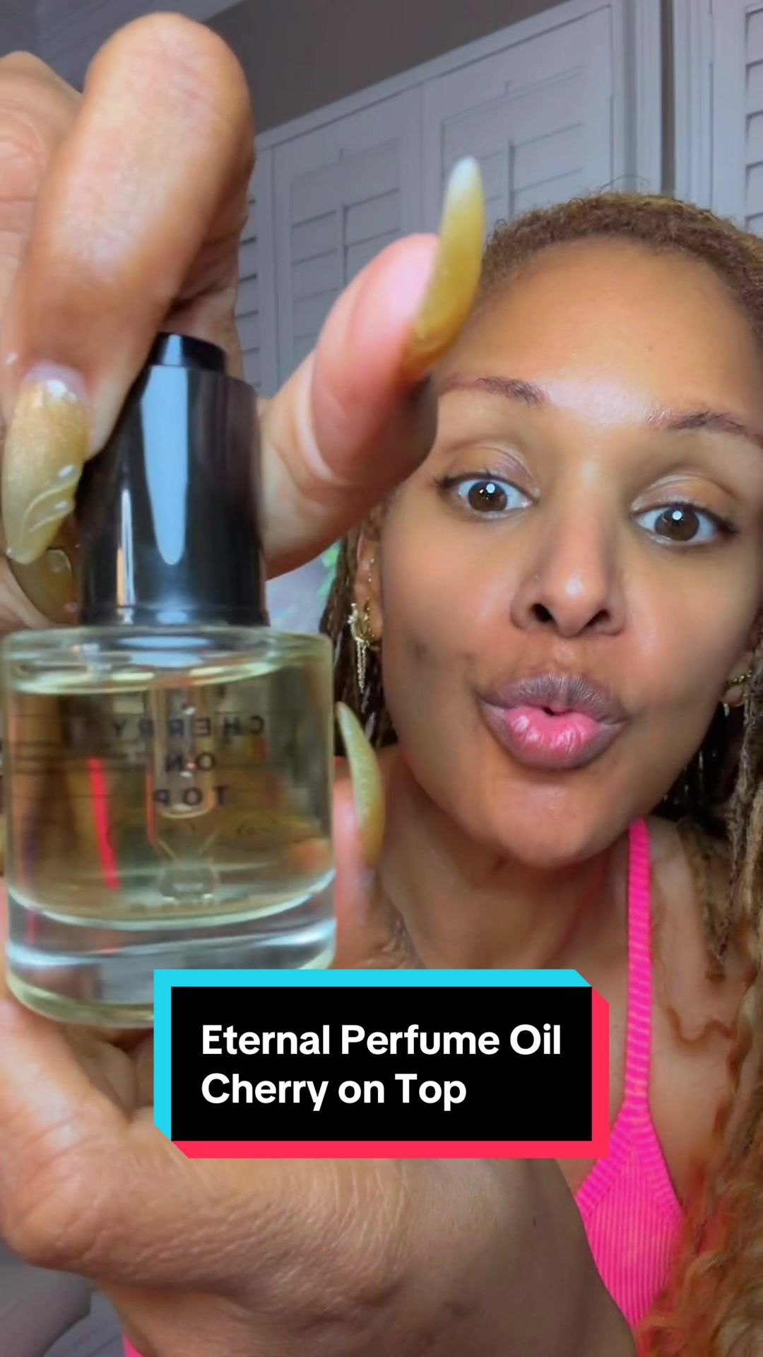 TikTok post by @annisha_vsg_tanksley0 for Eternal Perfume Oils. Caption reads: [...] longer😍😍😍😍😍😍😍😍😍😍😍 @Eternal....