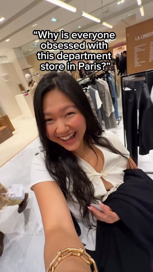 Instagram post by @xoxoannakwan for Galeries Lafayette. Caption reads: Makes sense 😅

📍 Galleries Lafayette - Paris 

I....