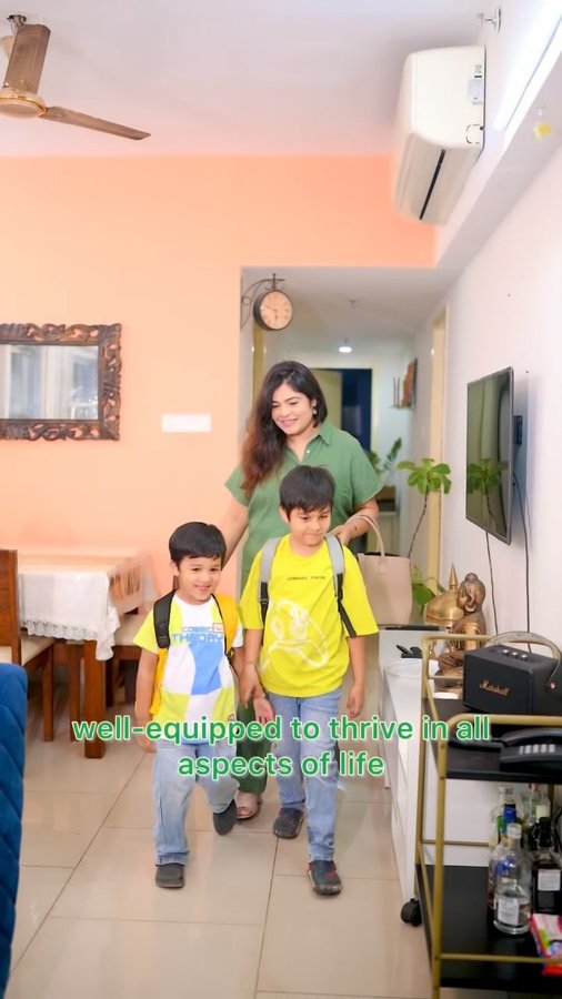 Instagram post by @mommyontheheels for Nimyle. Caption reads: Cleaning is not just a chore, it's a life skill!....