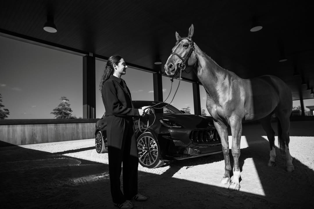 Instagram post by @ninamallevaey for Maserati. Caption reads: [...] wanted to do a walk around of the new....