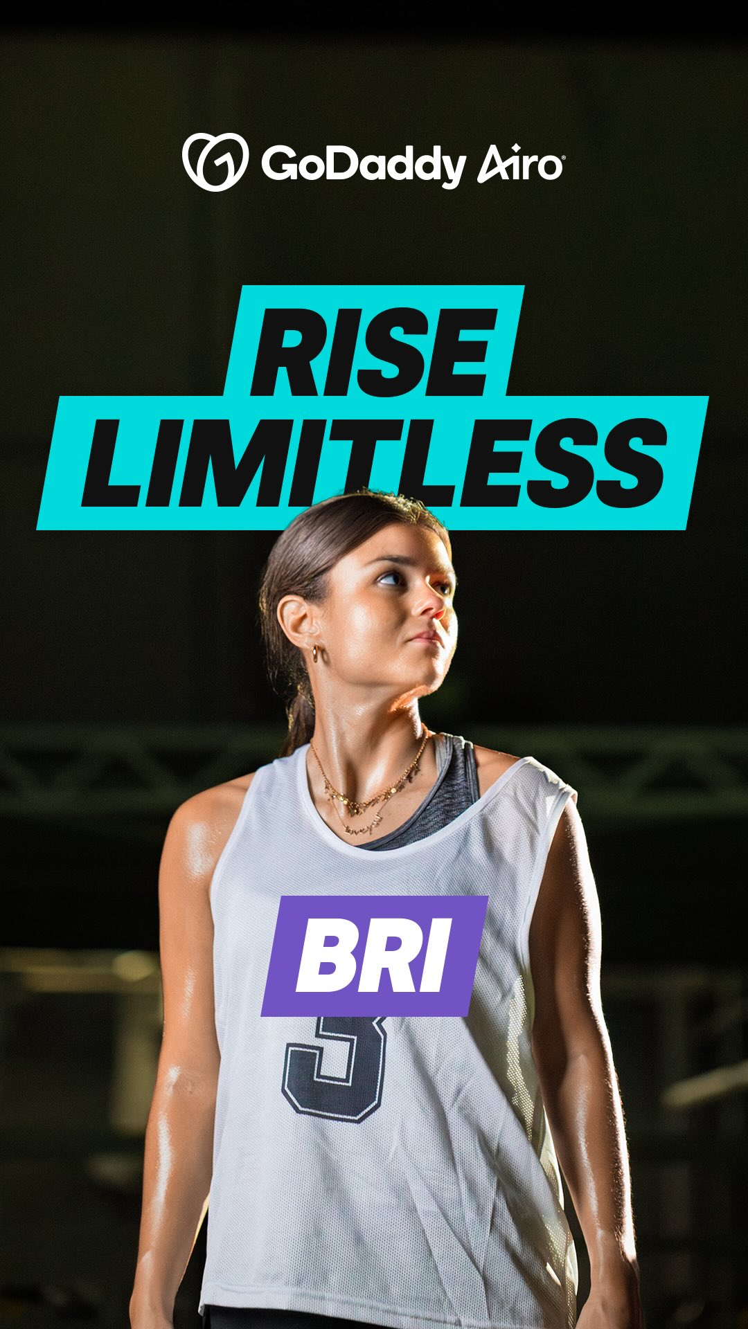 Instagram post by @bri.nunley for GoDaddy. Caption reads: ASU @arizonastateuniversity student-athlete....