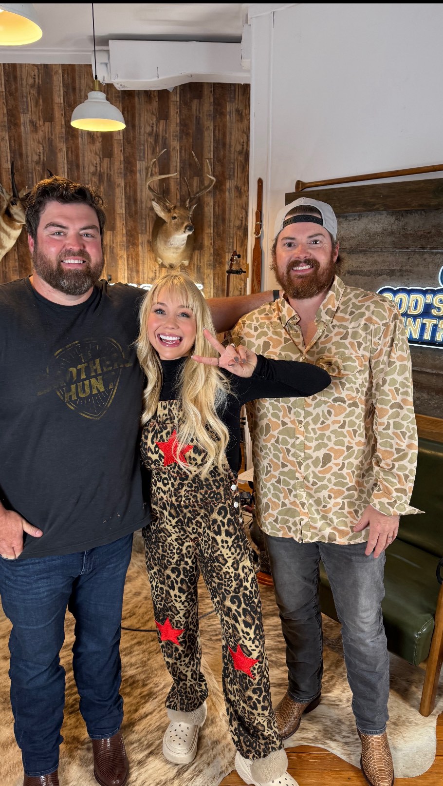 Instagram post by @thegodscountrypodcast for Tecovas. Caption reads: Got us a real life redneck woman song on GCP this....