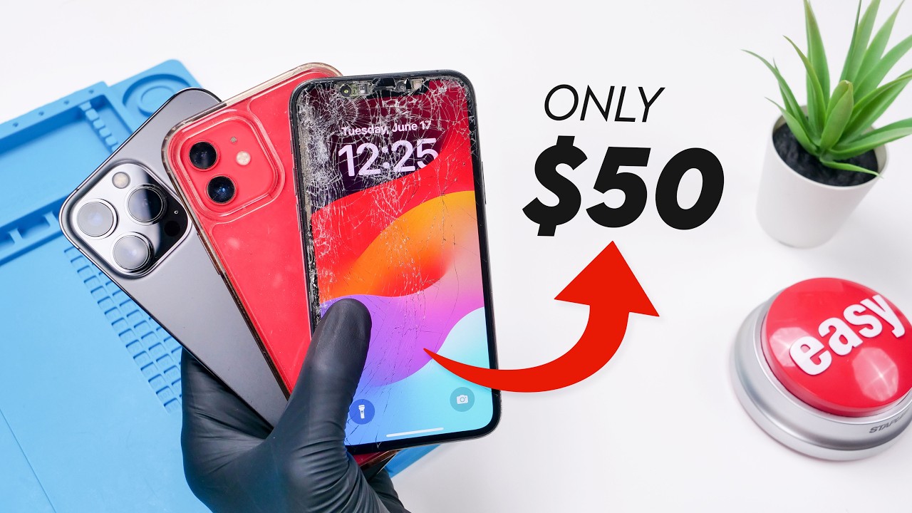 YouTube post by @PhoneRepairGuru for AliExpress. Caption reads: Can You Still Flip Phones for Profit in 2025? (We....