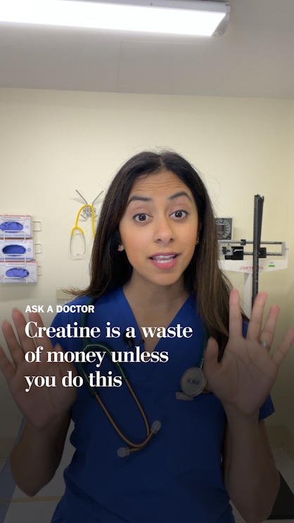 Instagram post by @trishapasrichamd for Washington Post. Caption reads: Creatine has gotten a lot of attention for its....