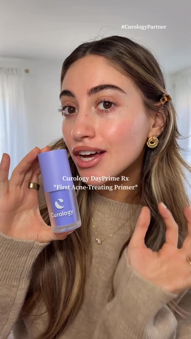 Instagram post by @samanthaarandazzo for Curology. Caption reads: #CurologyPartner @Curology just dropped DayPrime....