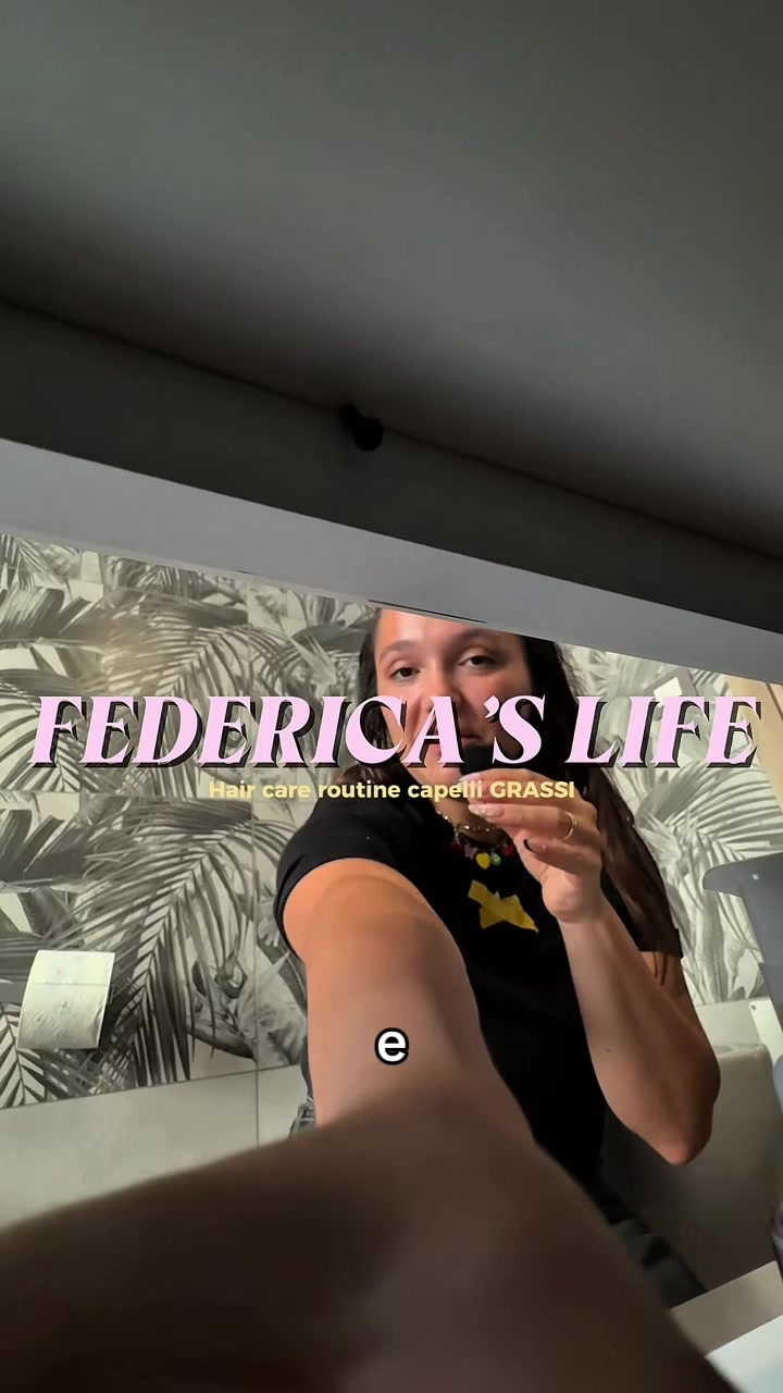 TikTok post by @federicaraino17 for Enooso. Caption reads: [...] Life Hair care routine con due....