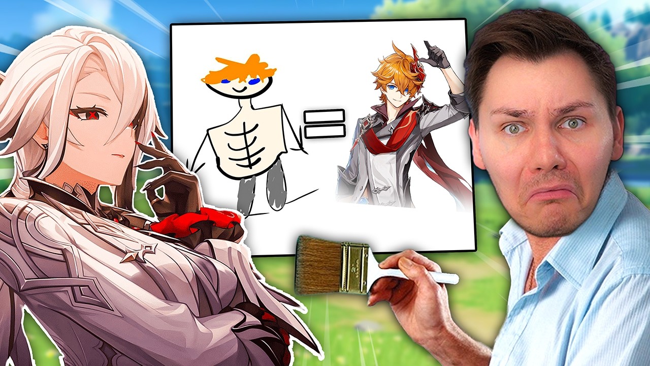 YouTube post by @Doro44c for TokyoTreat. Caption reads: I Made My Wife Guess BAD Genshin Drawings For C6R5....