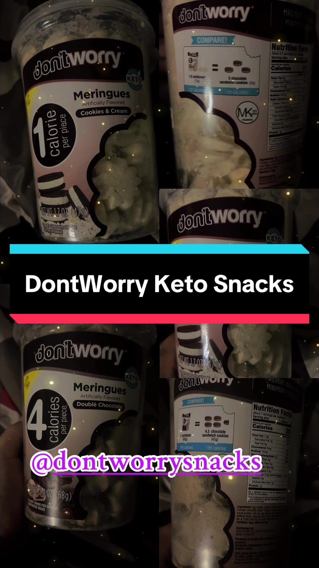 TikTok post by @teamlove.ashcashyy for dontworrysnacks. Caption reads: Gifted but honestly impressed 👀 These Don’t Worry....