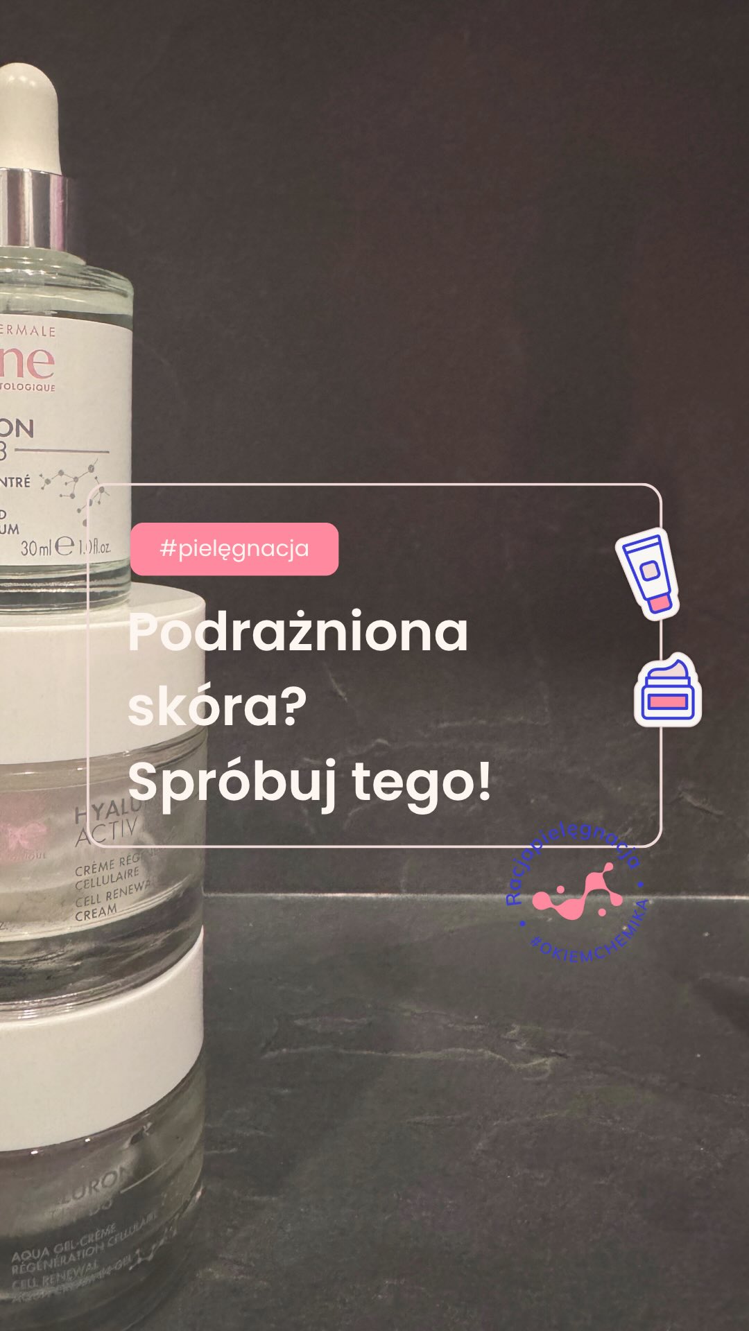 Instagram post by @racjapielegnacja for Eau Thermale Avène. Caption reads: [współpraca reklamowa @avene ] kod rabatowy....