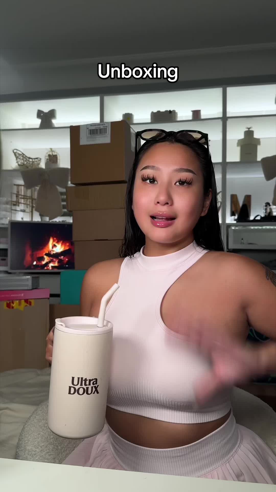 TikTok post by @mary.zhh for Nice Work Paris. Caption reads: [...] #skincare #unboxing #haul #women....
