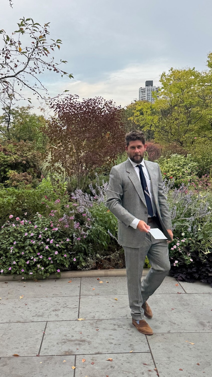 Instagram post by @whitneyeveport for The Company Store. Caption reads: Let’s get this guy dressed 😎.