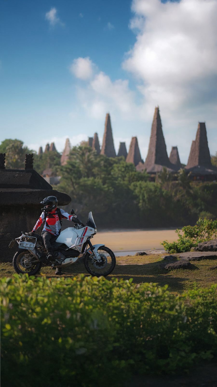 Instagram post by @rowby19 for Ducati. Caption reads: Tales from the East: Rowby & Ducati in the Land of....