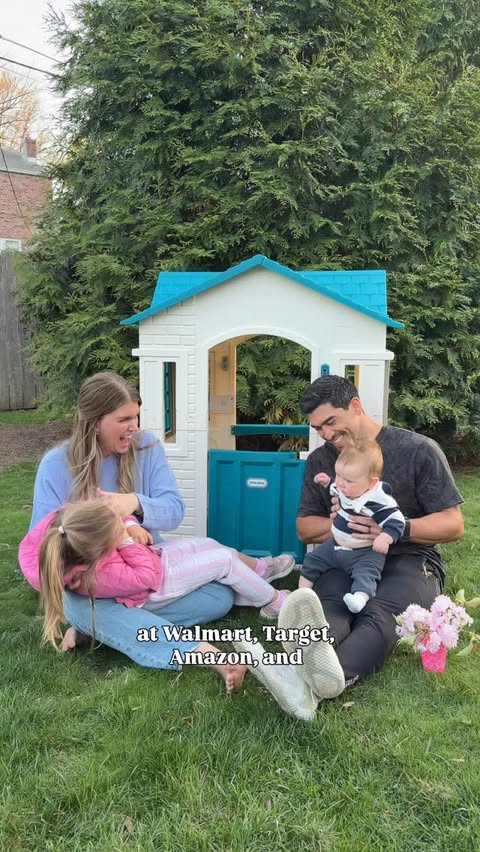 Instagram post by @hannahwiththelipstick for Little Tikes. Caption reads: [...] Gigi and Brody enjoy their....