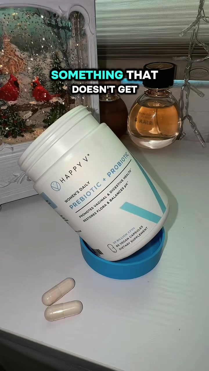TikTok post by @brendagracebiz for Happy V. Caption reads: [...] Adding This Probiotic to Their Routine?....
