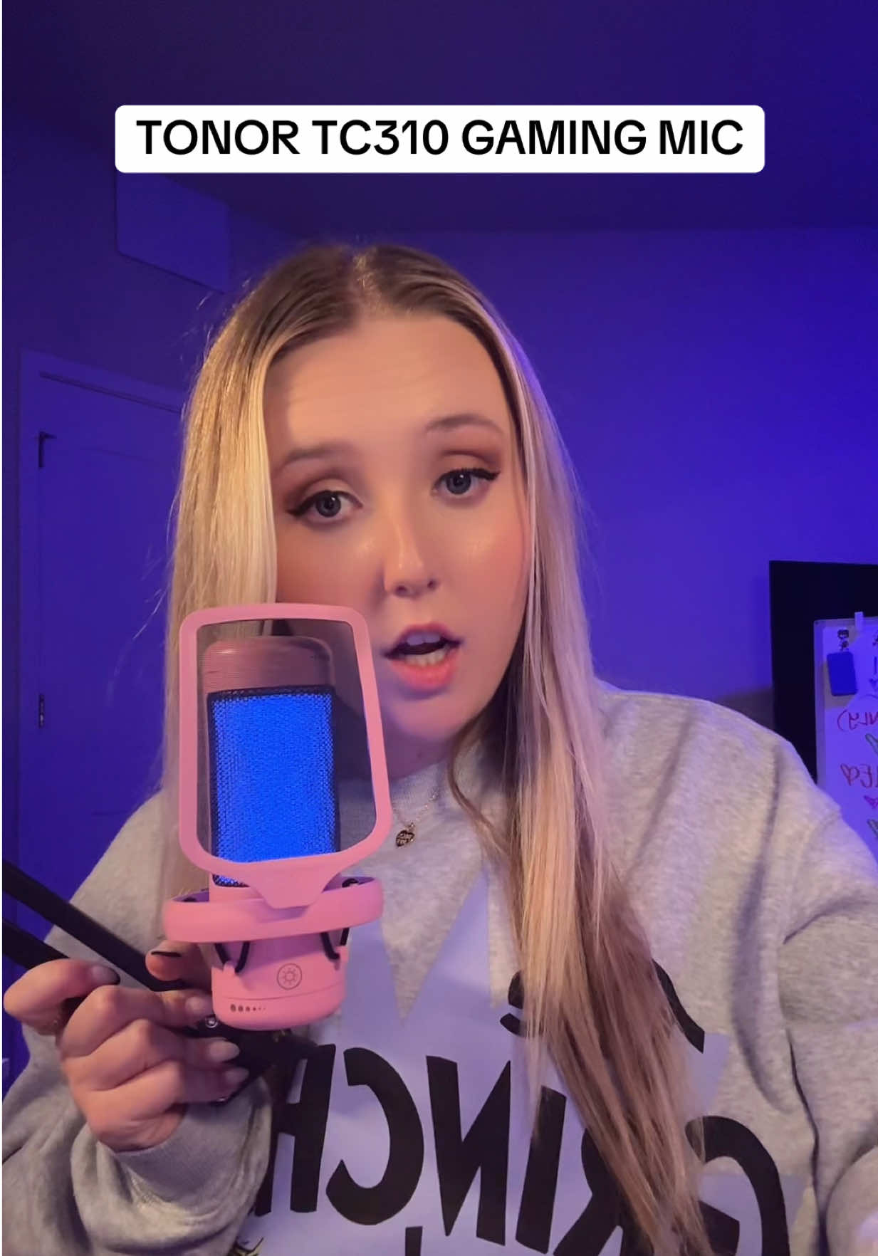 TikTok post by @fortnite4thegirlss for TONOR Microphone. Caption reads: This is the external gaming mic I have been using....