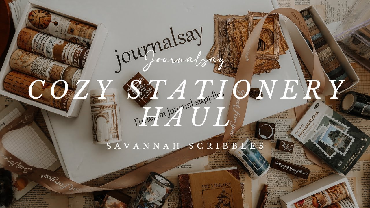 YouTube post by @savannahscribbles for Scribbles That Matter. Caption reads: Journalsay Stationery Haul I Washi Tape, Journal....