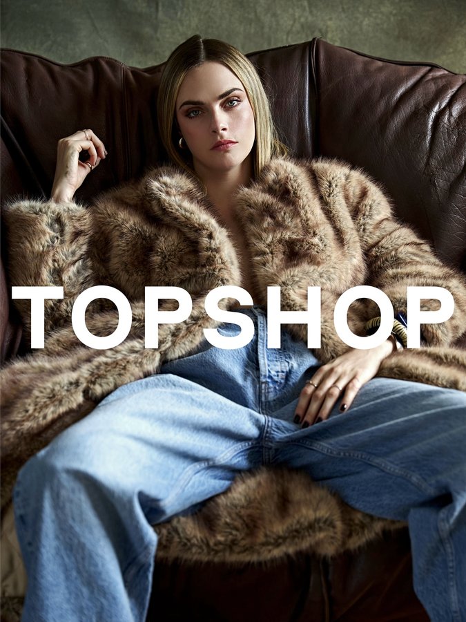Instagram post by @caradelevingne for Topshop. Caption reads: Discover the Cara Edit on Topshop.com.
Topshop is....