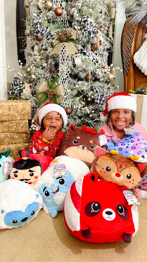 Instagram post by @worldofskylar for KidStuff Public Relations. Caption reads: 🎁Holiday Gift Guide 2025🎁 🎄Moosh-Moosh Plushies....