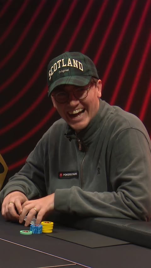 Instagram post by @adammckola for PokerStars. Caption reads: [...] classic case of 'too many outs'?....